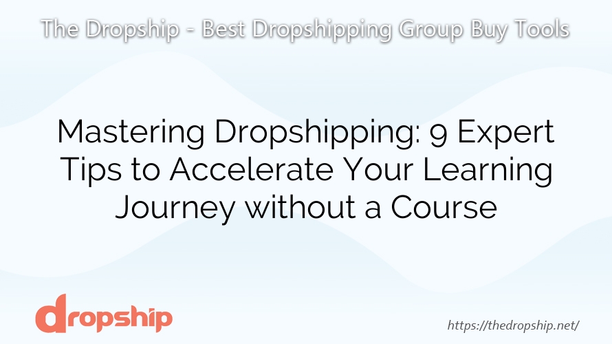 Mastering Dropshipping: 9 Expert Tips to Accelerate Your Learning Journey without a Course